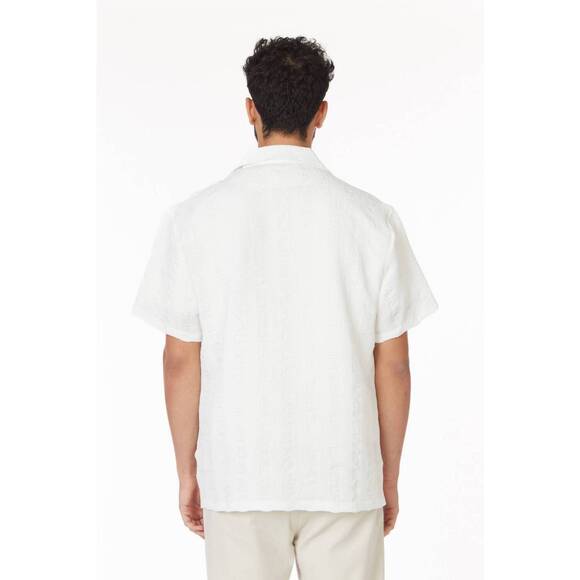 NEW HAWKS BAY men’s textured short sleeve shirt in white - Picture 3 of 4